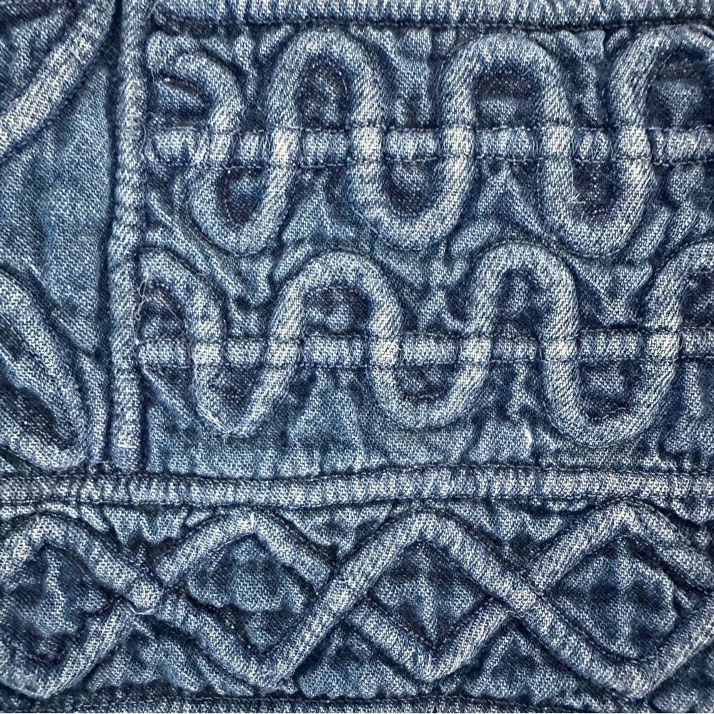 Anthropologie Vintage Embroidered Geometric Denim Western Sleeveless Vest Blue L - Picture 6 of 8